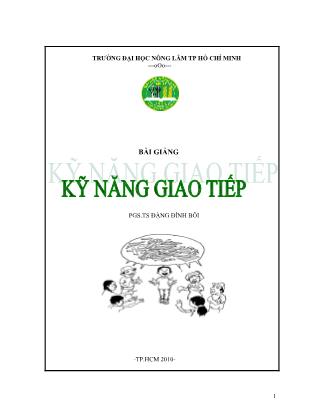 Bài giảng Kĩ năng giao tiếp - Đặng Đình Bồi