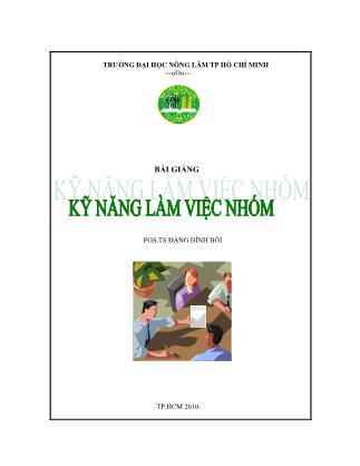 Bài giảng Kĩ năng làm việc nhóm - Đặng Đình Bồi