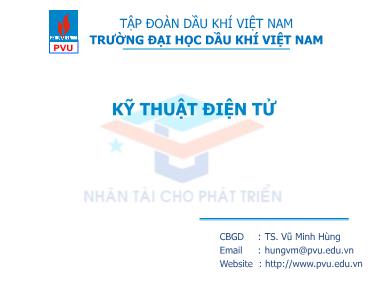 Bài giảng Kĩ thuật điện tử - Vũ Minh Hùng