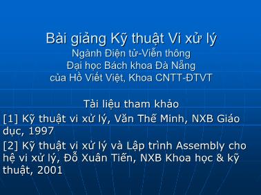 Bài giảng Kĩ thuật Vi xử lí