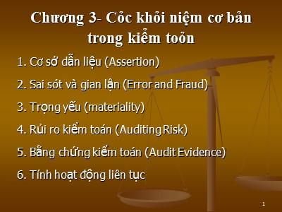 Bài giảng Kiểm toán - Chương 3: Các khái niệm cơ bản trong kiểm toán