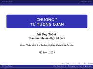 Bài giảng Kinh tế lượng - Chương 7: Tự tương quan - Vũ Duy Thành