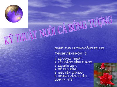 Bài giảng Kỹ thuật nuôi cá bống tượng - Lương Công Trung