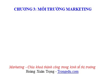 Bài giảng Marketing căn bản - Chương 3: Môi trường marketing - Hoàng Xuân Trọng