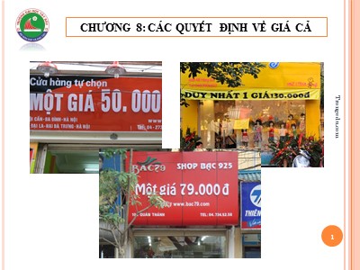 Bài giảng Marketing căn bản - Chương 8: Các quyết định về giá cả - Hoàng Xuân Trọng