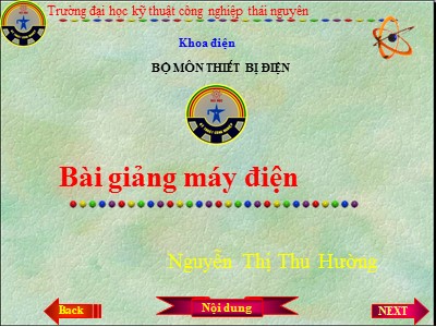 Bài giảng máy điện - Nguyễn Thị Thu Hường