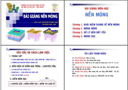 Bài giảng Nền móng - Nguyễn Thanh Sơn