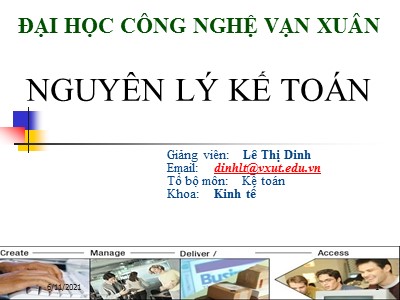 Bài giảng Nguyên lí kế toán - Lê Thị Dinh