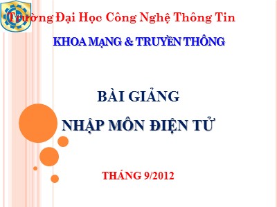 Bài giảng Nhập môn điện tử - Chương 5: Trộn tần