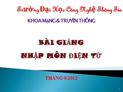 Bài giảng Nhập môn điện tử - Chương 8: Chuyển đổi tương tự-số, số-tương tự