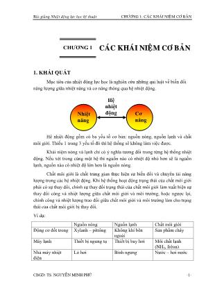 Bài giảng Nhiệt động lực học kĩ thuật - Chương 1: Các khái niệm cơ bản