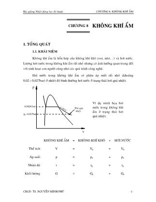 Bài giảng Nhiệt động lực học kĩ thuật - Chương 8: Không khí ẩm