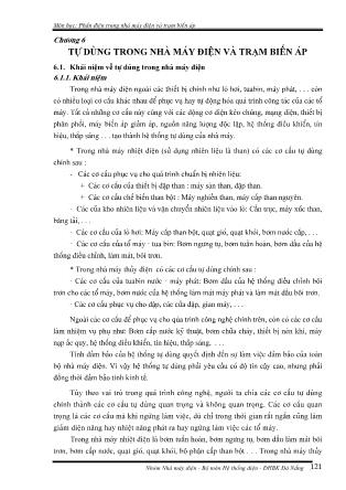 Bài giảng Phần điện trong máy điện và trạm biến áp - Chương 6: Tự dùng trong nhà máy điện
