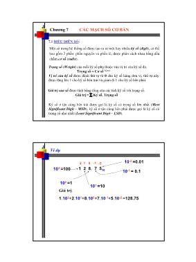 Bài giảng Phần điện trong máy điện và trạm biến áp - Chương 7: Các mạch số cơ bản
