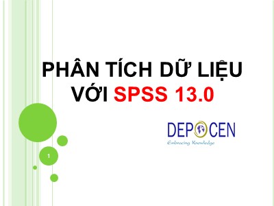 Bài giảng Phân tích dữ liệu với SPSS 13.0