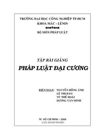 Bài giảng Pháp luật đại cương - Nguyễn Hồng Ánh