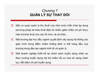 Bài giảng Quản lí sự thay đổi