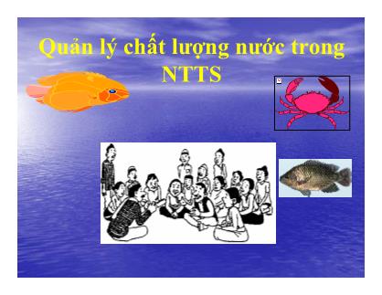 Bài giảng Quản lý chất lượng nước trong nuôi trồng thủy sản