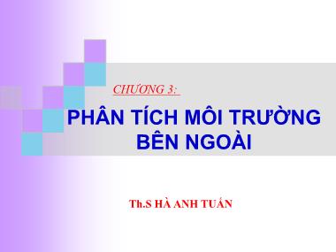 Bài giảng Quản trị chiến lược - Chương 3: Phân tích môi trường bên ngoài