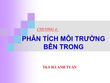 Bài giảng Quản trị chiến lược - Chương 4: Phân tích môi trường bên trong