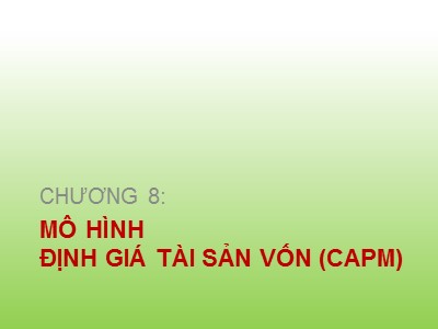 Bài giảng Quản trị kinh doanh - Chương 8: Mô hình định giá tài sản vốn (CAMP)