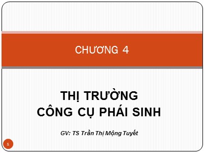 Bài giảng Thị trường chứng khoán - Chương 4: Thị trường công cụ phái sinh - Trần Thị Mộng Tuyết