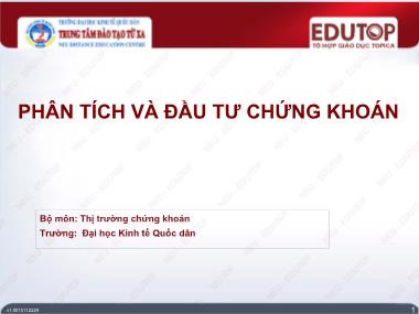 Bài giảng Thị trường chứng khoán - Phân tích và đầu tư chứng khoán