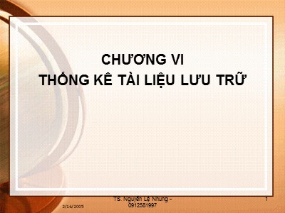 Bài giảng Thống kê tài liệu lưu trữ