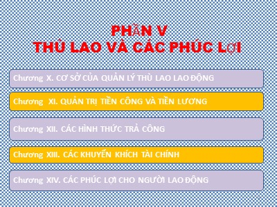 Bài giảng Thù lao và các phúc lợi