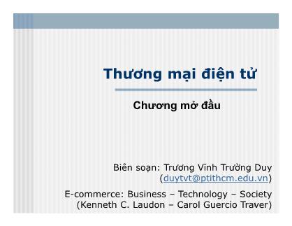 Bài giảng Thương mại điện tử - Trương Vĩnh Trường Duy