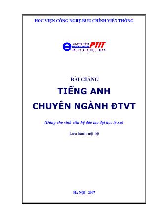 Bài giảng Tiếng Anh chuyên ngành ĐTVT - Nguyễn Quỳnh Giao