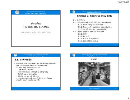 Bài giảng Tin học Đại cương - Chương 2: Cấu trúc máy tính