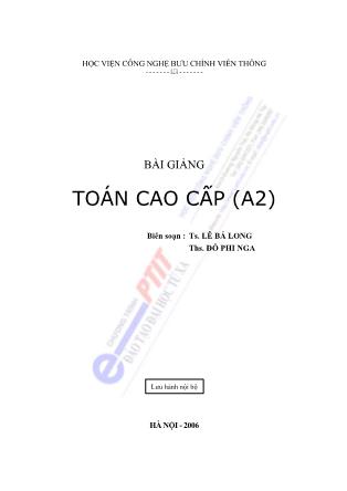 Bài giảng Toán cao cấp A2 - Lê Bá Long