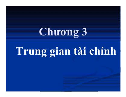 Bài giảng Trung gian tài chính