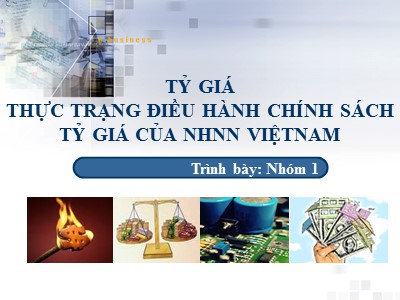 Bài giảng Tỷ giá thực trạng điều hành chính sách tỷ giá của nhnn Việt Nam