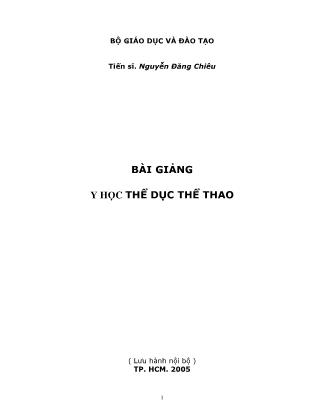 Bài giảng Y học Thể dục thể thao