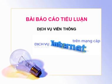 Báo cáo Tiểu luận Dịch vụ viễn thông trên mạng cáp dịch vụ Internet