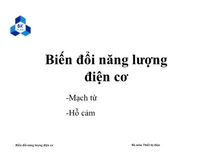 Biến đổi năng lượng điện cơ-Mạch từ-Hỗ cắm