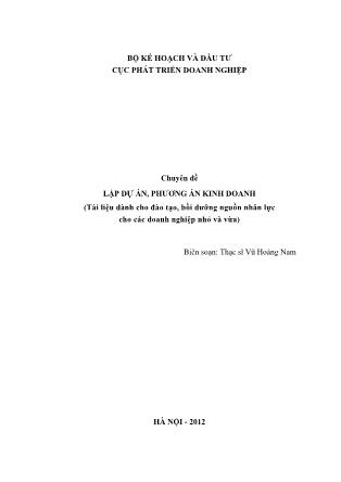 Chuyên đề Lập dự án, Phương án kinh doanh - Vũ Hoàng Nam