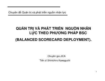 Chuyên đề Quản trị và phát triển nguồn nhân lực-Quản trị và phát triển nguồn nhân lực theo phương pháp BSC