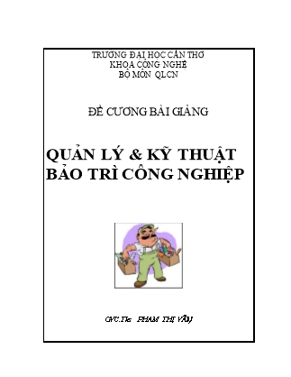 Đề cương bài giảng quản lý và kỹ thuật bảo trì công nghiệp