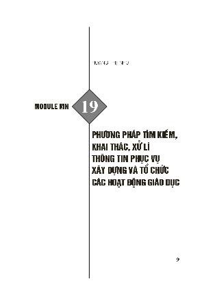 Giáo án Mầm non - Bài 19: Phương pháp tìm kiếm, khai thác, xử lý thông tin phục vụ xây dựng và tổ chức các hoạt động giáo dục