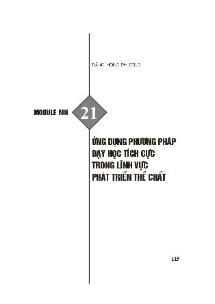 Giáo án Mầm non - Bài 21: Ứng dụng phương pháp dạy học tích cực trong lĩnh vực phát triển thể chất