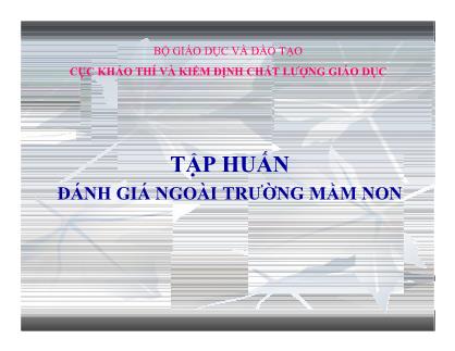 Giáo án Quy trình đánh giá ngoài trường mầm non