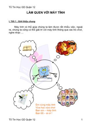 Giáo án Tin học - Phần 1: Làm quen với máy tính