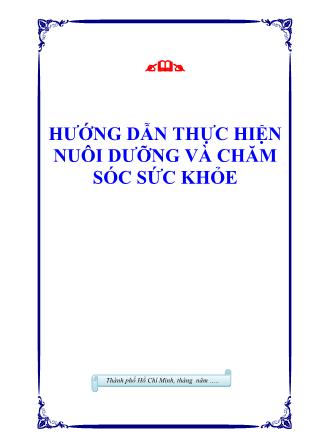 Giáo tình Hướng dẫn thực hiện nuôi dưỡng và chăm sóc sức khỏe