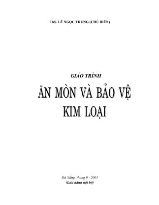 Giáo trình Ăn mòn và bảo vệ kim loại