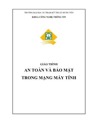 Giáo trình An toàn và bảo mật trong mạng máy tính