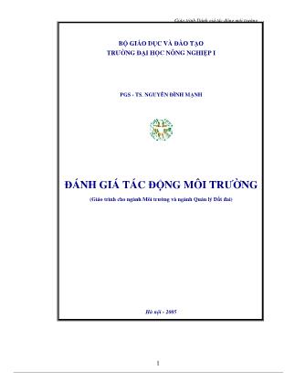 Giáo trình Ðánh giá tác động môi trường - Nguyễn Đình Mạnh