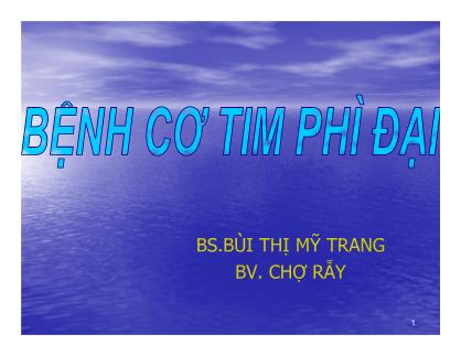 Giáo trình Bệnh cơ tim phì đại - Bùi Thị Mỹ Trang